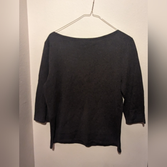 Saks charcoal grey boat neck sweater cashmere - Picture 2 of 4